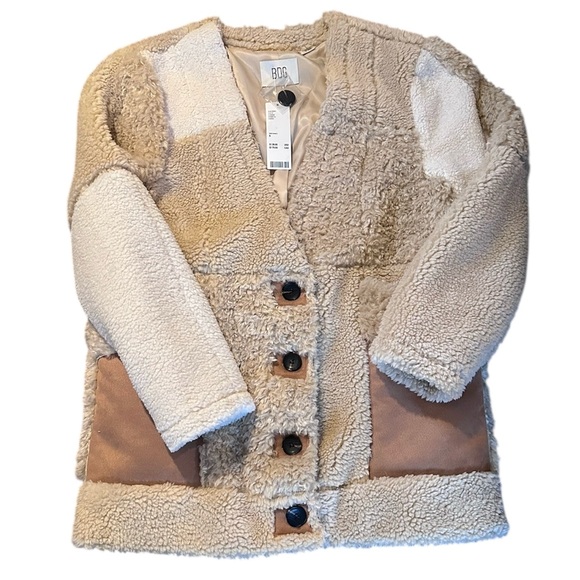 BDG Jackets & Blazers - BDG Urban Outfitters Sherpa 4 Button Patchwork Jacket NWT